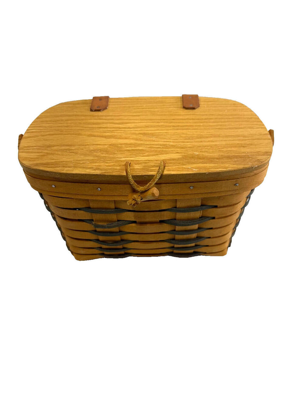 1998 Longaberger Heartland Small Purse Basket w/Hinged Lid 9.5"L x 6"W x 6"H